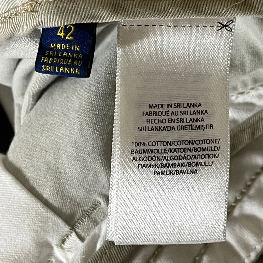 Polo Ralph Lauren Mens 42 Tan Classic‎ Polo Chino Cotton Cargo Shorts Khaki
